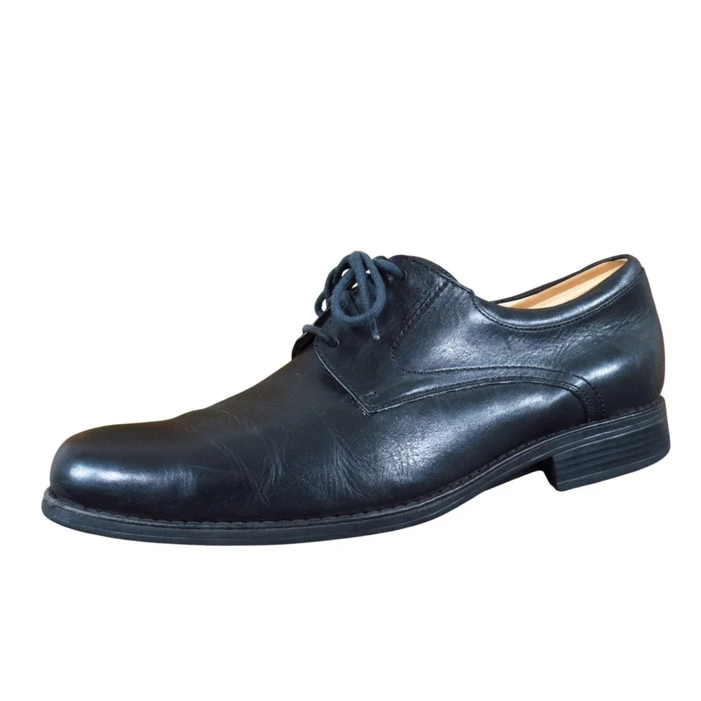 Johnston & Murphy 7425 Mens Derby Shoes‎ Size 11.5 Formal Business Black Leather